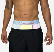 Neapolitan colorful boxer shorts for men, vibrant multicolor design, soft cotton and spandex blend, comfortable fit, stylish and breathable men's underwear.