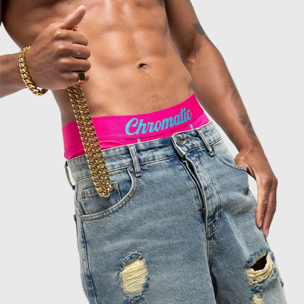 pink and blue boxer shorts for men, premium cotton and spandex blend, comfortable fit, stylish underwear, breathable fabric, perfect everyday men's boxer shorts.