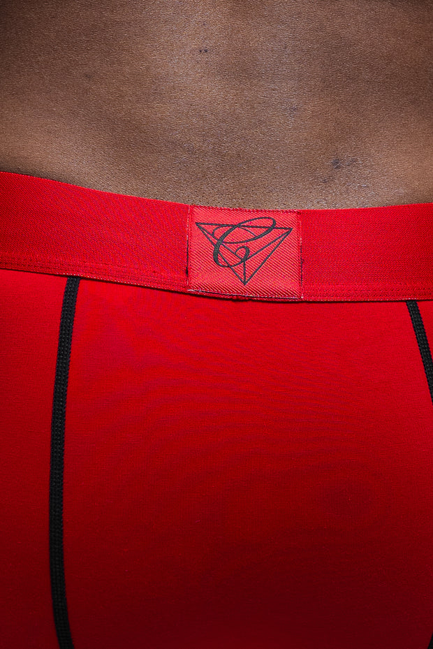 Red and black Chromatic boxers Back logo 