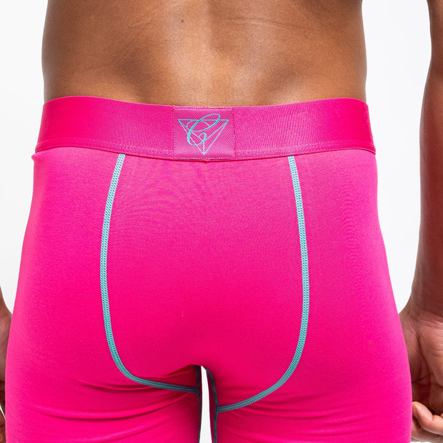 pink and blue boxer shorts for men, premium cotton and spandex blend, comfortable fit, stylish underwear, breathable fabric, perfect everyday men's boxer shorts.